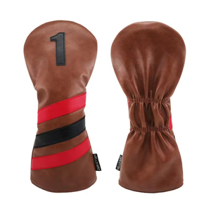 SOSH4 PU Leather Magnetic Closure Blade Style <b>Golf</b> Head Cover with 3D Embroidery and <b>Golf</b> Clubs & Stars Pattern - Product Image 1