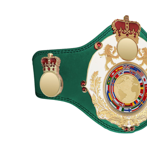 Ceinture de championnat en cuir vert personnalisée avec centre de table en forme de globe et design couronné – Ceintures de sport de qualité supérieure - Product Image 4