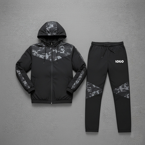 Conjunto Deportivo Personalizado para Hombre, Chaqueta con Cierre y Paneles en Contraste, Pantalones Jogger Ligeros, Venta al Por Mayor OEM, Ropa Deportiva, Chaquetas para Hombre - Product Image 1