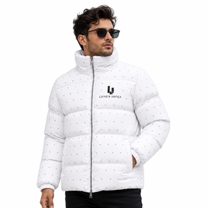 Custom Men White Puffer Jacket <b>Winter</b> <b>Quilted</b> Bubble Coat Lightweight Warm Insulated Zip Up Jacket OEM ODM Wholesale Manufacture - Product Image 1