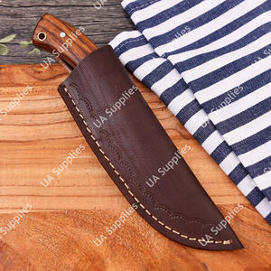 Industrial DIY OEM Hand Forged 1095 Steel Razor Sharp Outdoor Bushcraft Fixed Blade Camping <b>Knife</b> Rosewood Handle Leather <b>Sheath</b> - Product Image 6