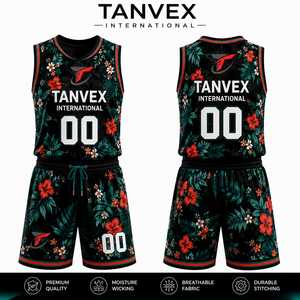 Ensemble de maillots de basketball TANVEX International, entièrement imprimé, uni, écologique, 100 % polyester, personnalisé pour équipe, sans manches, col en V, anti-humidité - Product Image 2