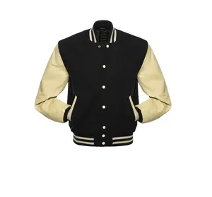 Custom Made high quality Men's Varsity Jacket Genuine Leather Sleeve and Wool Letterman Boys College Varsity Jackets