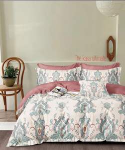 Parure de lit 3 pièces moderne personnalisable en microfibre tissée 400TC de haute qualité, drap plat et drap-housse, résistante à la décoloration, pour lit King Size - Product Image 5