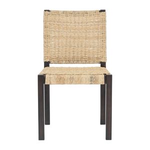 Set di 2 Sedie da Pranzo in Stile Moderno Rustico, Legno Massello con Schienale in Rattan, Finitura Noce, Versatili per Interni/Esterni, Arredamento da Giardino - Product Image 3