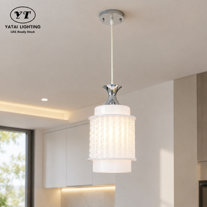 Modern Iron And Plastic <b>E27</b> <b>Pendant</b> Light With Textured Shade And Adjustable Cord For Dining Rooms And Kitchen Islands - Product Image 1