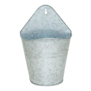 Jardinière murale en fer galvanisé naturel, seau suspendu en métal rustique pour décoration intérieure et extérieure, style ferme, décoratif - Product Image 4
