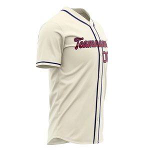 Camiseta de Béisbol en Oferta, 100% Poliéster, Secado Rápido, Transpirable, con Botones, Impresión Personalizada, Bordado, Ropa de Equipo, Venta al Por Mayor de Fábrica - Product Image 4