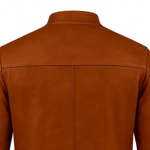 5KINGZ SPORTS <b>Men's</b> Brown <b>Suede</b> Breathable Moto <b>Jacket</b> Polyester Lining Stand Collar Zipper Closure Regular Fit Sporty Winter - Product Image 6