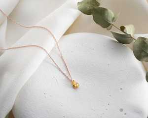 Colgante de Citrino, Piedra de Nacimiento de Noviembre, Corte Pera, Plata de Ley 925, Chapado en Oro Rosa de 14K, Joyería Delicada con Piedras Preciosas - Product Image 4