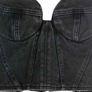 Top Selling Breathable Eco Friendly <b>Cheap</b> Priced Customized Design Women's Adult Size Denim Top For Women - Product Image 6