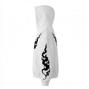 Sudadera con Capucha Extra Grande para Hombre, de Algodón y Felpa, con Estampado Tribal de Llamas y Bolsillo - Product Image 3