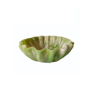 Resin Salad Serving Bowl Polished Party dinner <b>table</b> top fruit decorative Lightweight Home Use with dark green - Product Image 1