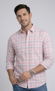 Camisa a Cuadros Enovate con Botones, Manga Larga, Corte Regular, Informal, Unisex, de Algodón - Product Image 2