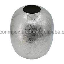 Vase en céramique argenté brillant cercle creux moderne avec trou Vase à fleurs pour la décoration intérieure pour chambre chambre à coucher - Product Image 5