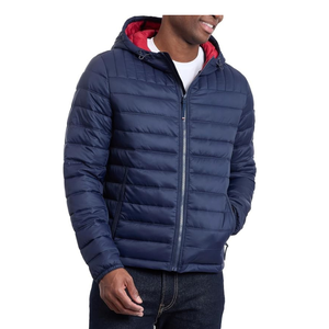 Custom Windproof Waterproof Nylon Mens Hooded Puffer Jacket Fleece <b>Lined</b> Winter Bubble <b>Coat</b> - Product Image 5