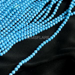 Cuentas redondas microfacetadas de turquesa azul natural de 2 mm, cuentas de turquesa para la fabricación de joyería, venta al por mayor, cuentas sueltas facetadas con corte de diamante. - Product Image 5