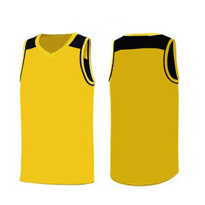 Dernier design d'uniformes de basketball personnalisés imprimés, taille plus, couleur jaune et noir, tissu respirant à séchage rapide - Product Image 6