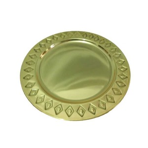 Assiette de service ronde élégante en métal martelé, acier inoxydable argenté, pour banquets et décoration de table d'hôtel - Product Image 5
