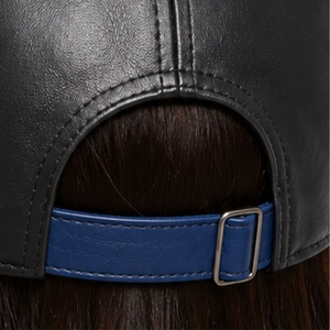 Unisex Leather Baseball <b>Cap</b> Premium Leather Embroidered Letter Logo Adjustable Classic Style Lightweight Comfortable Daily Wear - Product Image 6