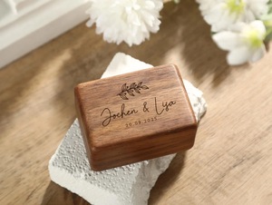 Eco-Friendly Rectangle <b>Wooden</b> <b>Box</b> for Jewelry Gift Storage-Soft Interior for Delicate Items Christmas Chinese New Year Tabletop - Product Image 4