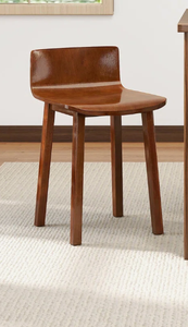 Chaise de salle à manger minimaliste de style japonais en bois massif avec dossier court et repose-pieds pour restaurant, bar à sushis, bar lounge, café, bistrot - Product Image 3