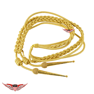 Cordon tressé en nylon beige avec embout métallique pour vêtements classiques - Product Image 5