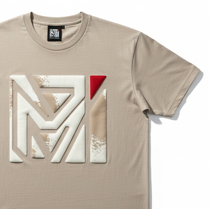 เสื้อยืดพิมพ์ลายแบบพัฟฟ์ ผ้าฝ้ายออร์แกนิคแบบยั่งยืน เสื้อยืดผู้ชาย พิมพ์ลายตัวอักษร 3 มิติ แฟชั่นแนวสตรีท เสื้อผ้าสั่งทำ - Product Image 2