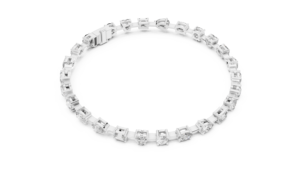 Pulsera de tenis de oro blanco de 18 quilates con diamantes cultivados en laboratorio de 3.9 quilates de corte mixto, chapada en rodio, ideal para regalar, fiestas, bodas, uso diario y oficina. - Product Image 3