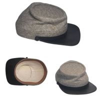 Gorra Kepi de Lana Bordada a Mano, Transpirable y Ajustable, para Exteriores, para las Cuatro Estaciones, Reproducción Americana de Gorras Kepi de Lana para Hombre