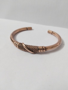 Copper <b>Bracelet</b> With Om Symbol Embossed Design Fashionable <b>Metal</b> Cuff Jewelry For Men Women - Product Image 2