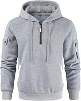 Survêtement zippé à capuche respirant pour homme, personnalisé avec strass, couleur unie décontractée, poches latérales, en polyester mi-lourd