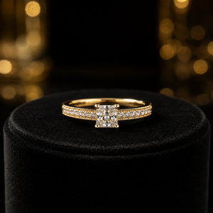 Anillo de Oro de 14K Premium con Diamante Solitario CZ para Mujer, Banda Pavé, Joyería de Compromiso Nupcial, Proveedor Mayorista - Product Image 2