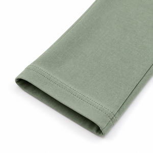 Women Sage Capri <b>Leggings</b> Breathable High Waist Compact Siro Viscose Stretch Jersey <b>Cropped</b> Soft Casual Lounge Wear OEM - Product Image 4