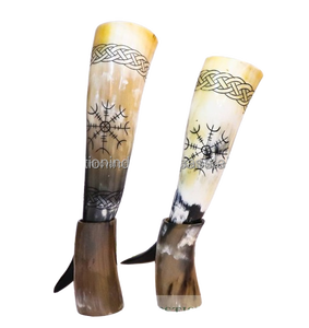 ถังเขากวางสำหรับดื่มกระทิงวัวกระทิงงานฝีมือธรรมชาติขัดเงาวิญญาณหมาป่าสำหรับการชิมเครื่องดื่มเช่นเบียร์ไวน์ชา - Product Image 4