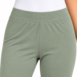 Women High Seamless Sage Green <b>Capri</b> <b>Leggings</b> for Spandex Nylon Jersey Stretch Soft Casual Lounge Yoga Wear OEM Wholesale - Product Image 5