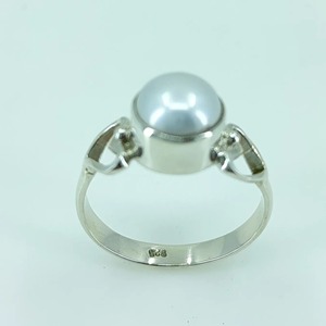 แหวนมุกน้ำจืด เงินแท้ 925 ของขวัญสำหรับเธอ แหวนแบบฝังมุก งานแฮนด์เมด - Product Image 5