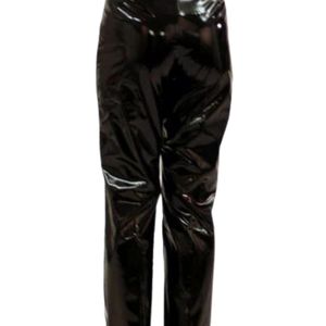 Leggings en similicuir noir pour femme, taille haute, coupe ajustée, brillants, écologiques, pantalon de mode extensible, pour club, soirée, décontracté - Product Image 6