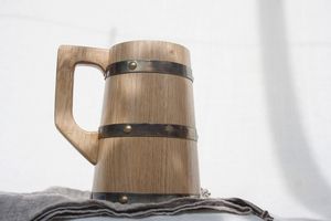 Taza de Madera Natural Hecha a Mano, Estilo Clásico, Duradera y Ecológica para el Hogar, Cafetería, Oficina, Bar, Taza para Cerveza - Product Image 5