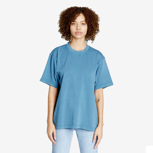 Camiseta de Algodón de Manga Corta con Cuello Redondo Azul Sólido para Hombre, Corte Regular, Tejido Jersey Informal, Ecológica, de Secado Rápido, 250 g - Product Image 1