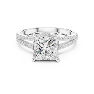 Anillos de Boda de Moda con Diseño de Espiga, Oro Sólido de 14K, Diamante Cultivado en Laboratorio con Corte Princesa de 2.5 CT, Certificado IGI, Regalo de Compromiso o Aniversario - Product Image 6