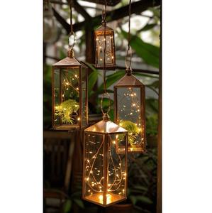 Admirable Design Modern Hanging Tabletop Christmas Home Decoration Red Iron Lantern <b>Candle</b> Holder Eco-Friendly Indoor Outdoor - Product Image 6