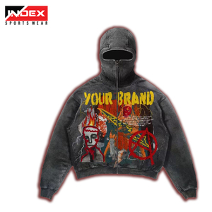 INDEX SPORTS WEAR Sudadera con Capucha y Cremallera Extra Grande para Hombre, Diseño Estampado Estilo Urbano, Ropa de Otoño - Product Image 6
