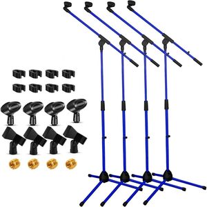 Support de microphone trépied réglable, lot de 4, bras articulé robuste de 18 à 72 pouces, pieds de microphone sur pied - Product Image 1