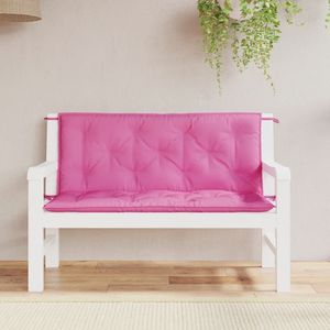 Ensemble de 2 coussins de banc de jardin en tissu 100% polyester rose - Product Image 1