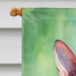 Bandera de casa de árbol de Navidad de gato Peterbald grande Bandera de patio de poliéster multicolor Obra de arte para poste de manga de porche Pared decorativa - Product Image 3