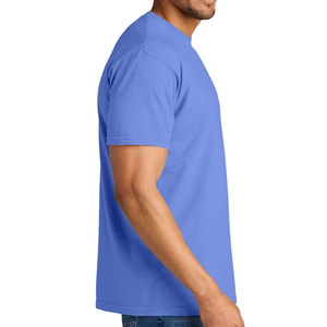 T-shirt à manches courtes bleu clair pour homme avec poche poitrine, coupe classique, col rond, jersey décontracté en coton respirant, imprimé - Product Image 6