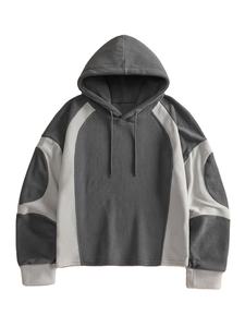 Sudadera con capucha de bloques de color para hombre, jersey de moda con contraste de color, ropa de descanso informal para salir, chaqueta/sudadera personalizada - Product Image 2