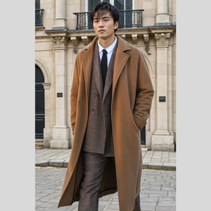 Abrigo Largo de Lana para Hombre, Nuevo Modelo de Invierno, con Forro de Algodón Grueso, Cálido y Elegante, Estilo Gabardina - Product Image 1