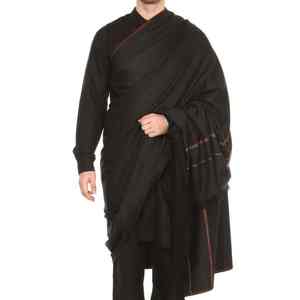 Châle en laine pour hommes, service OEM, faible MOQ, long, léger, de haute qualité, chaud pour l'hiver, couleur unie, en pure laine, traditionnel musulman pour hommes - Product Image 2